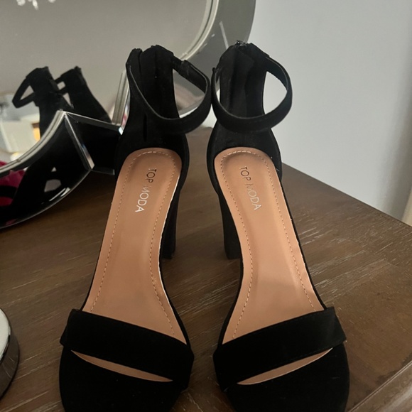 TOP Moda Black Amazon Heels size 7.5 - Picture 2 of 4